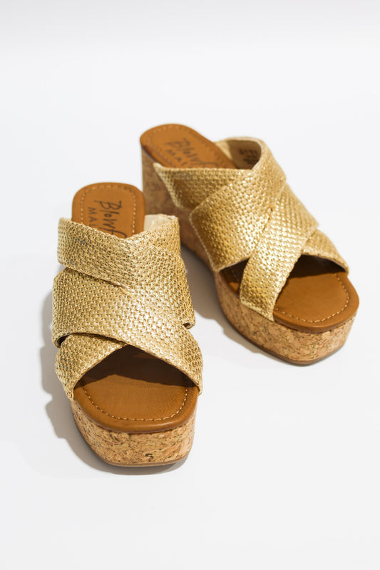 Abi Gold Slide Platform Sandal