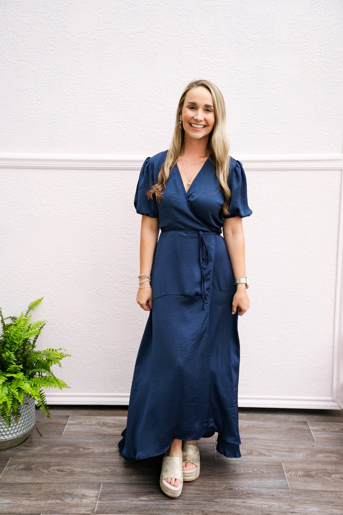 Navy Long Dress - Southern Belle Boutique