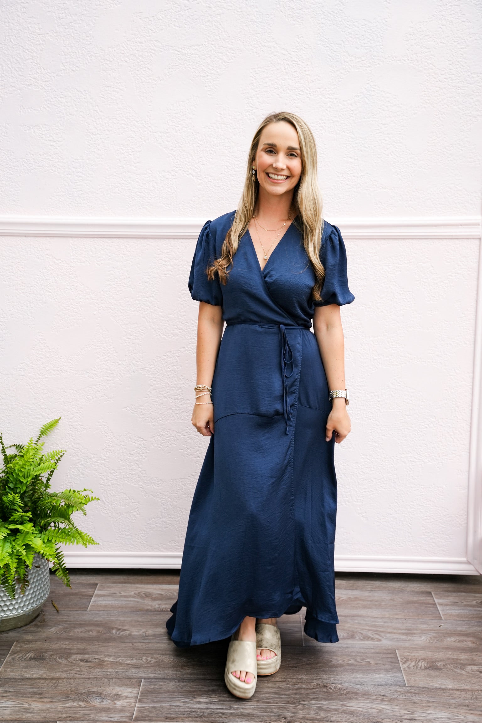 Navy Long Dress - Southern Belle Boutique