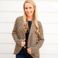 Mocha Black Houndstooth Jacquard Blazer