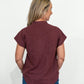 Wine Drop Shoulder Blouse