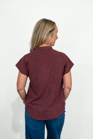 Wine Drop Shoulder Blouse