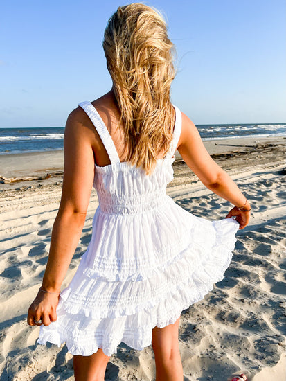 White Mini Tank Dress - Southern Belle Boutique