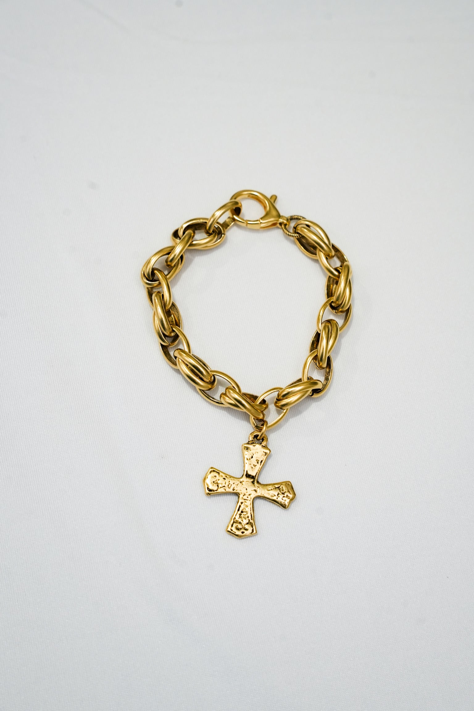 Wavy Gold Mini Western Cross Bracelet - Southern Belle Boutique