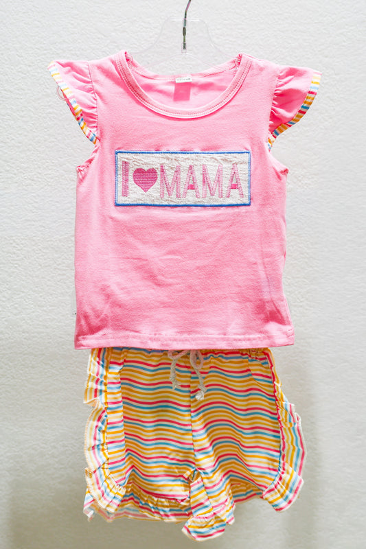 I Love Mama Smocked Short Set - Southern Belle Boutique