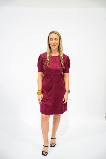 Demi Suede Dress - Bordeaux