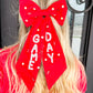 Red Game Day Bow