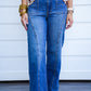 Charlotte HR Wide Leg Front Seam Patch Jeans - Vibrant