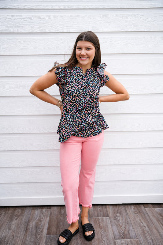 Flamingo Mid Rise Step Hem Jeans - Southern Belle Boutique