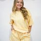 Yellow/White Polka Dot Scuba Short Set - Southern Belle Boutique