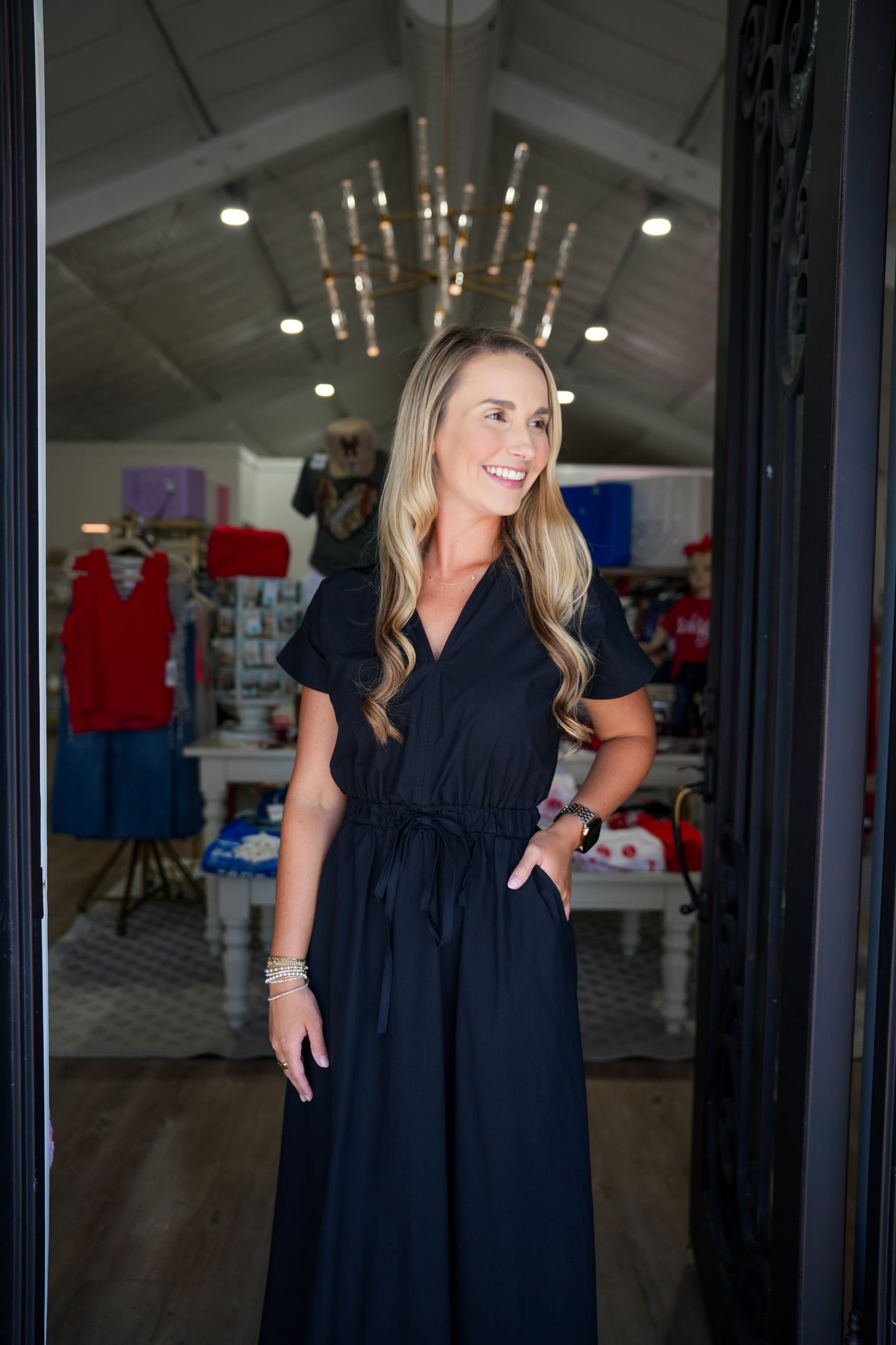 Black Open Back Midi Dress - Southern Belle Boutique