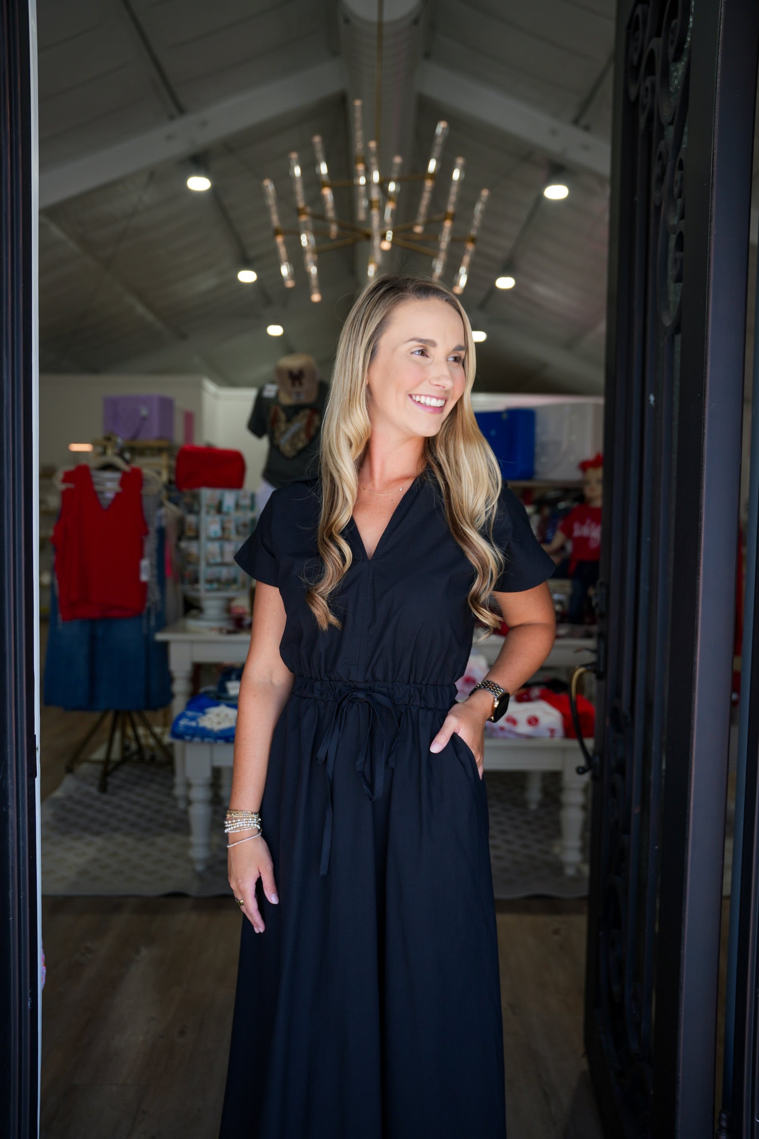 Black Open Back Midi Dress - Southern Belle Boutique