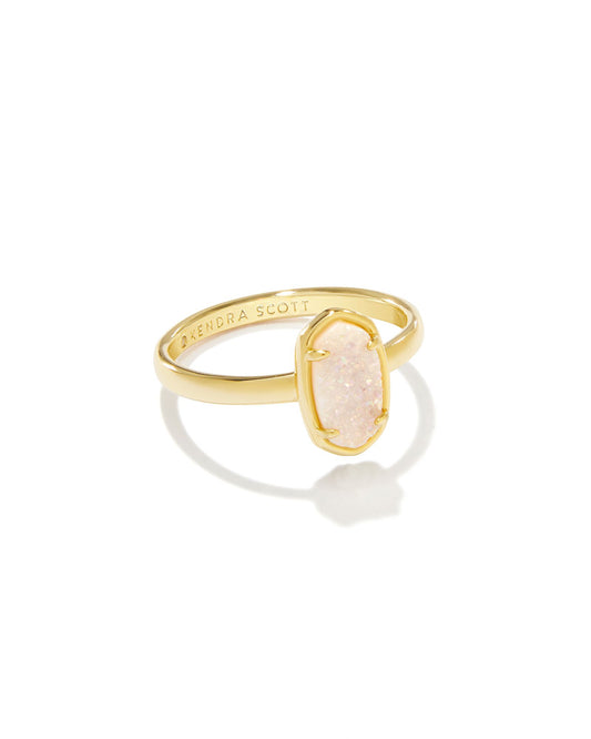 Grayson Band Ring Gold Iridescent Drusy - Southern Belle Boutique