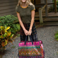 Jumbo Zip Tote - Pink Border - Southern Belle Boutique