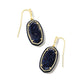 Dani Enamel Frame Drop Earrings Gold Navy Goldstone - Southern Belle Boutique