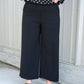 Denali High Rise Wide Leg Cropped Black Pant