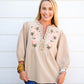 Taupe Embroidered Blouse