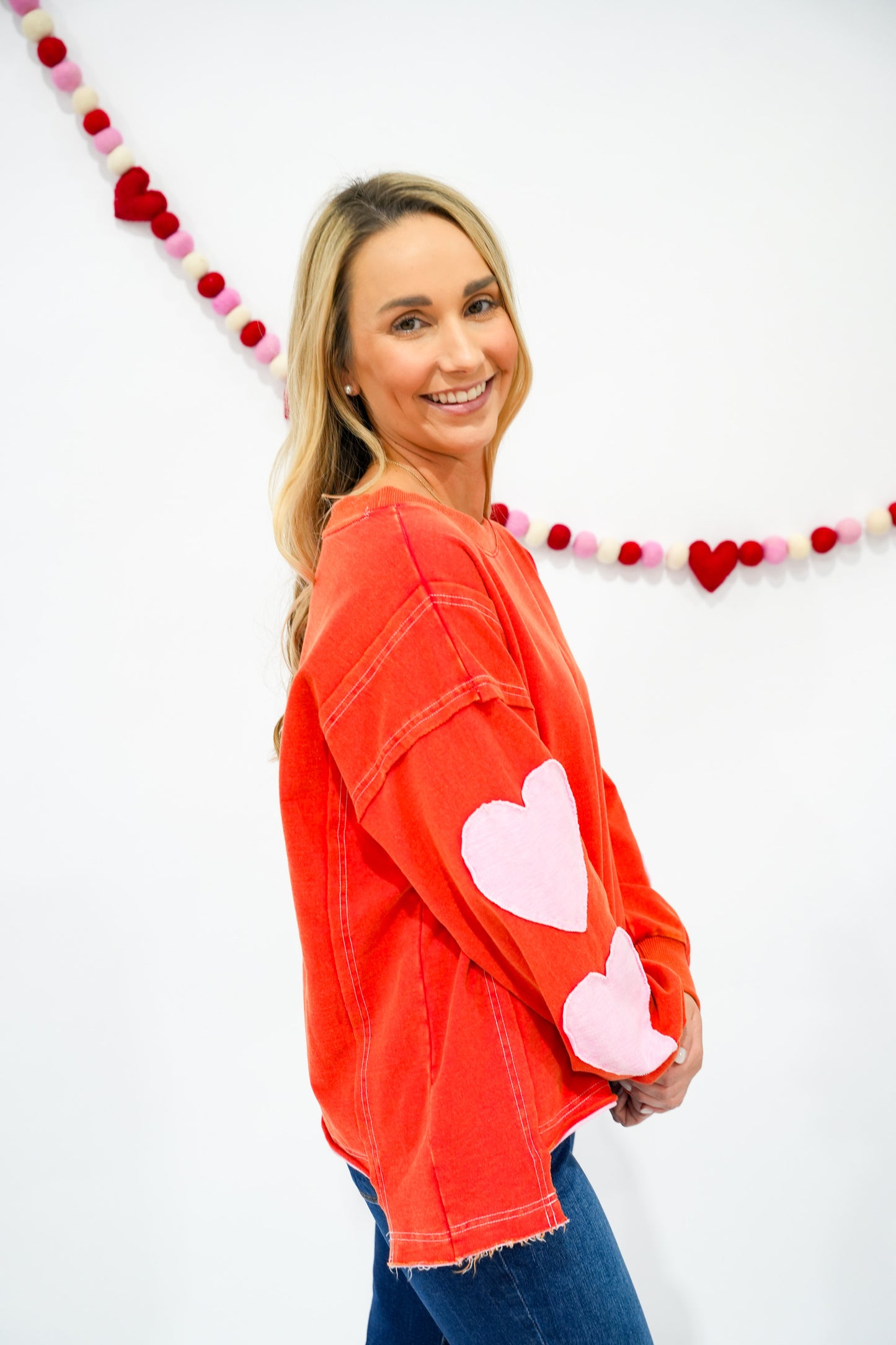 Candy Heart Patch Sweatshirt