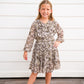 Brown Floral Smock Waist Tiered Dress