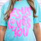 Smiley Jesus Loves You Puff Cropped Tee - Southern Belle Boutique