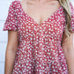 Rust Floral Printed Mini Dress