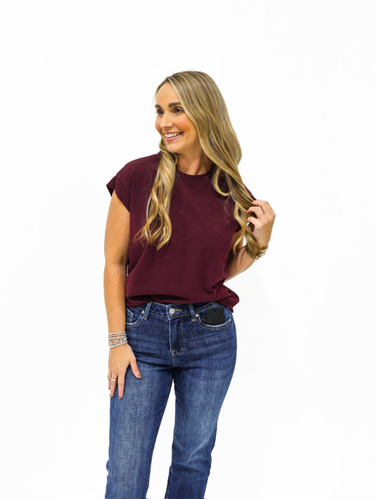 Short Sleeve Top - Raisin - Southern Belle Boutique