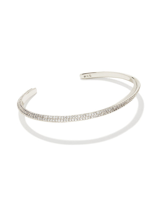 Ella Cuff Bracelet Silver White Cz S/M - Southern Belle Boutique