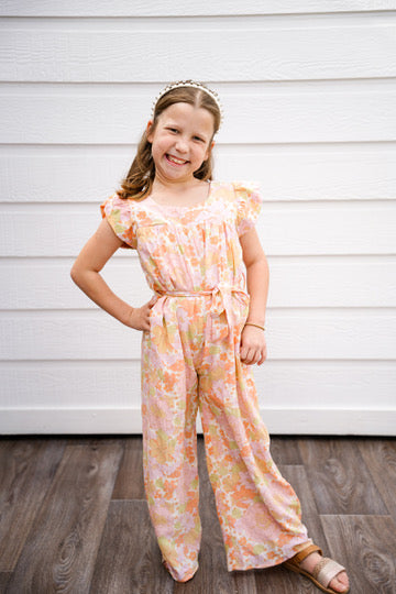 Pink Floral Wide Leg Jumpsuit - Southern Belle Boutique