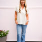 Natural VNeck Blouse - Southern Belle Boutique