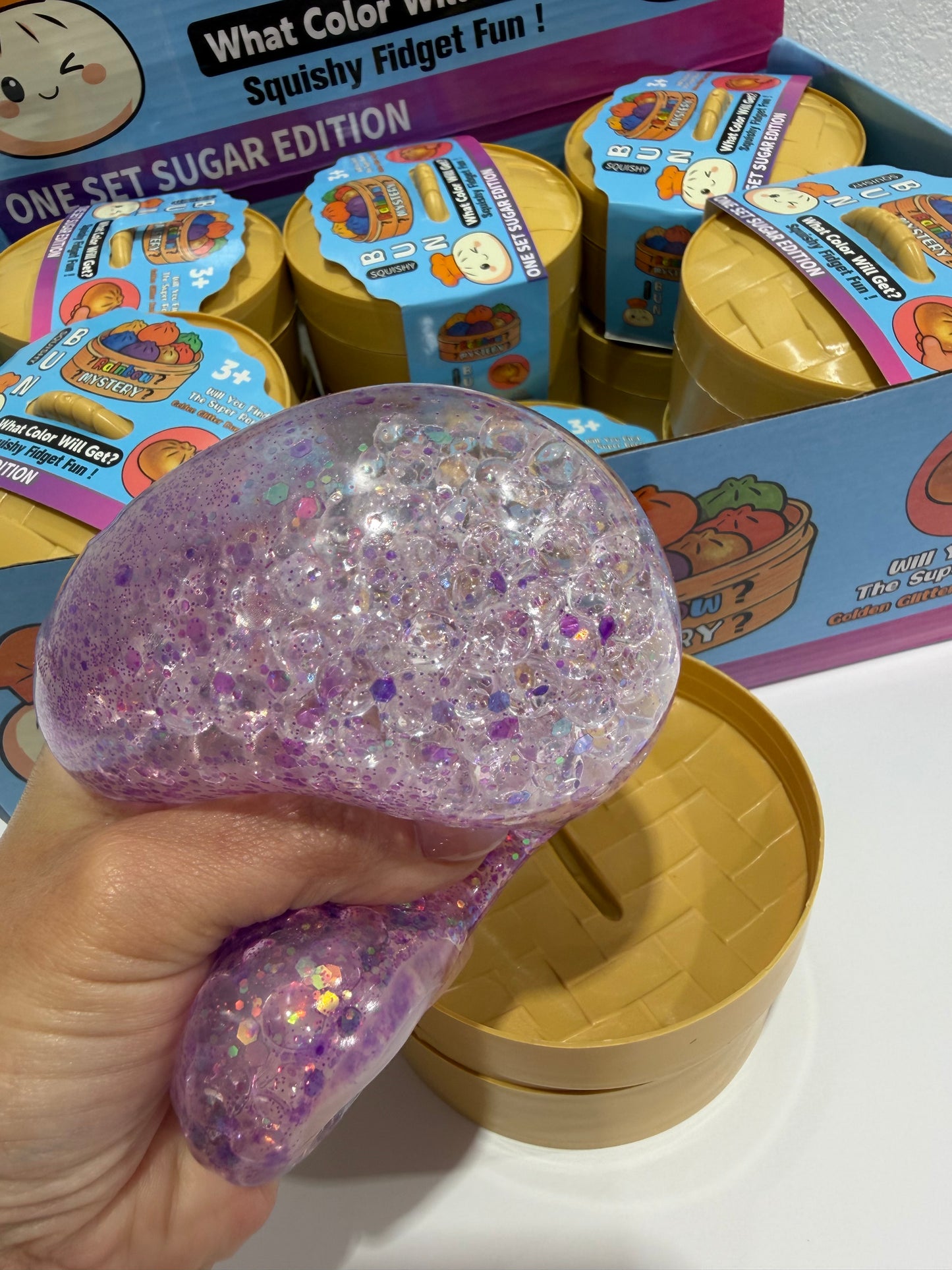 Glitter Dumpling Squishy w/Beads - Mystery Color - Southern Belle Boutique