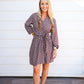 Brown Abstract Waist Tie Mini Dress