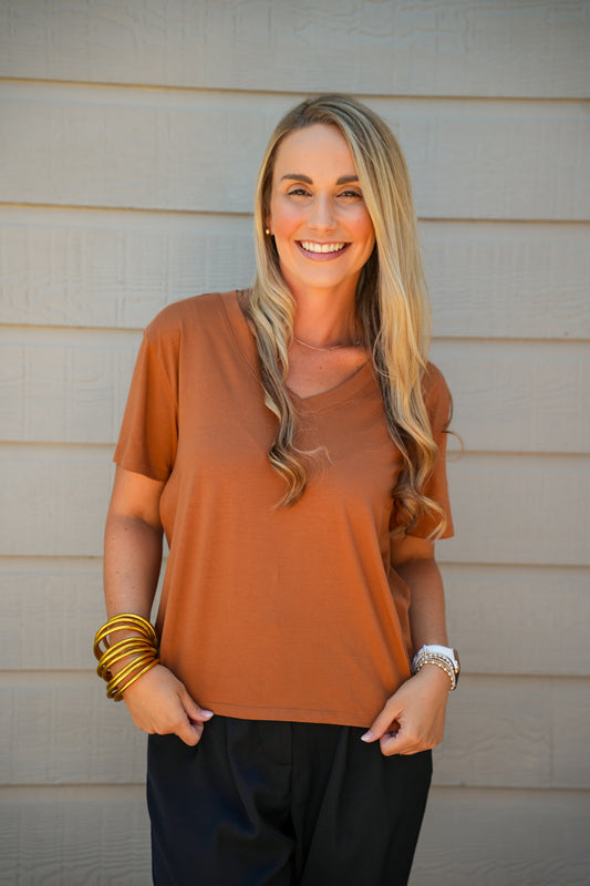 Amaya Tee - Brown Sugar - Southern Belle Boutique