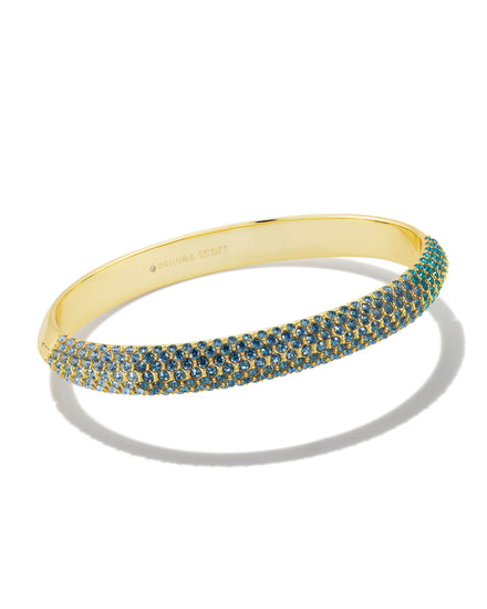 Mikki Pave Bangle Bracelet Gold Green Blue Ombre Mix M/L - Southern Belle Boutique