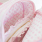 Ruffled Nylon Backpack - Pink Polka Stripe