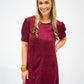 Demi Suede Dress - Bordeaux