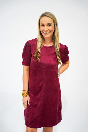 Demi Suede Dress - Bordeaux