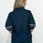 Navy Linen Short Set