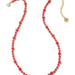 Jovie Beaded Strand Necklace - Gold Bronze Veined Red And Fuchsia Magnesite - Southern Belle Boutique