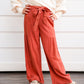 Brick Gathered Detail Wide Leg Pant