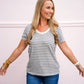 Navy Terry Loop Stripe Top - Southern Belle Boutique