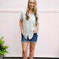 Dusty Blue/White Striped Blouse