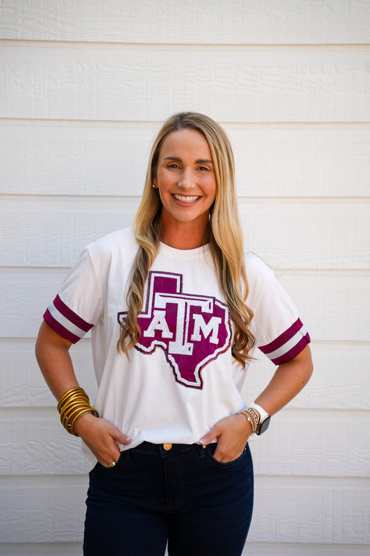 Texas A&M Sparkle Logo T-Shirt