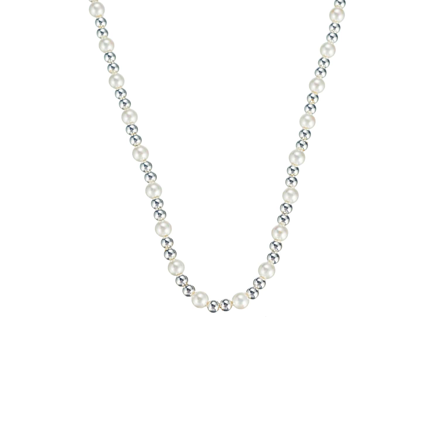 Adorned Pearl Mini Beaded Necklace, Silver - Southern Belle Boutique