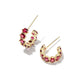 Cailin Crystal Huggie Earrings Gold Burgundy Crystal - Southern Belle Boutique