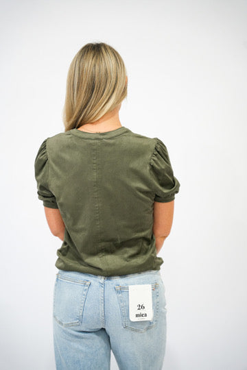 Kalia Suede Top - Slate Green