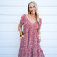 Rust Floral Printed Mini Dress