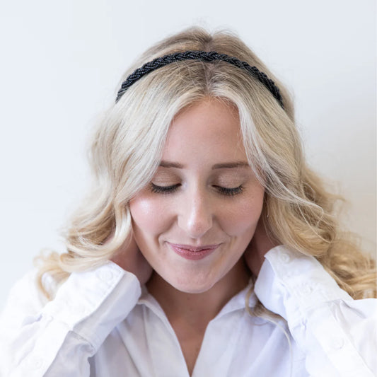Headband Thin - Black Rush Beads - Southern Belle Boutique