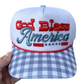God Bless America Trucker Canvas Hat - Southern Belle Boutique
