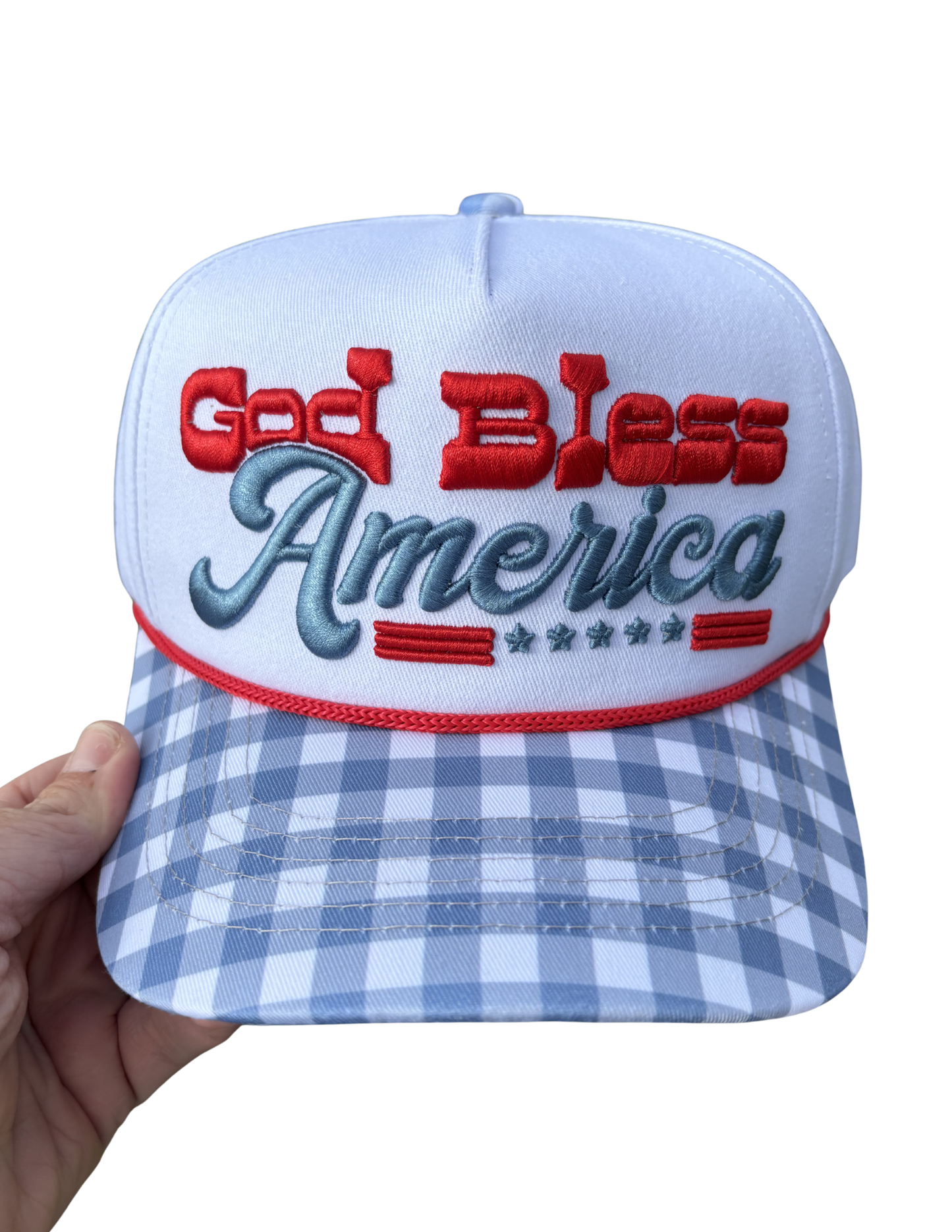 God Bless America Trucker Canvas Hat - Southern Belle Boutique