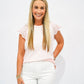 Kelsey High Rise Flare Pant - White - Southern Belle Boutique